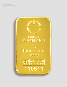 Gold bar 5g Kinebar Austrian Mint